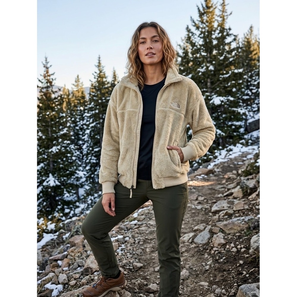 The North Face Osito Full Zip Fleece Jacket Tan Beige NF0A7UQO Womens Large
